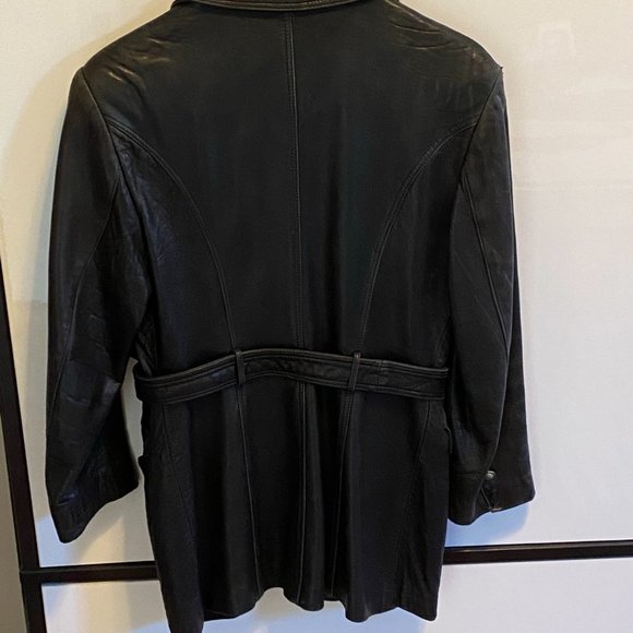 Vintage MLC Leather Belted Button-Down Jacket - Picture 4 of 16